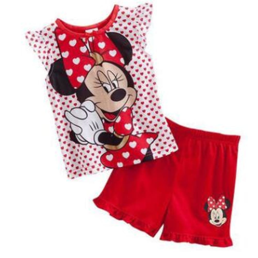 Rode en witte Minnie zomerpyjama voor meisjes