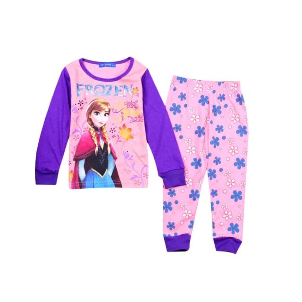 Tweedelige pyjama met lange mouwen en Anna Frozen-patroon in zeer hoge kwaliteit en modieus