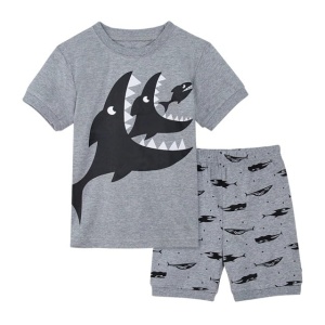 Hoge kwaliteit en modieuze grijze haai t-shirt en shorts voor jongens