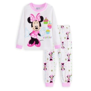 Witte tweedelige pyjama met Minnie Mouse-patroon