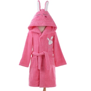 Modieuze katoenen meisjespyjama met rood konijn