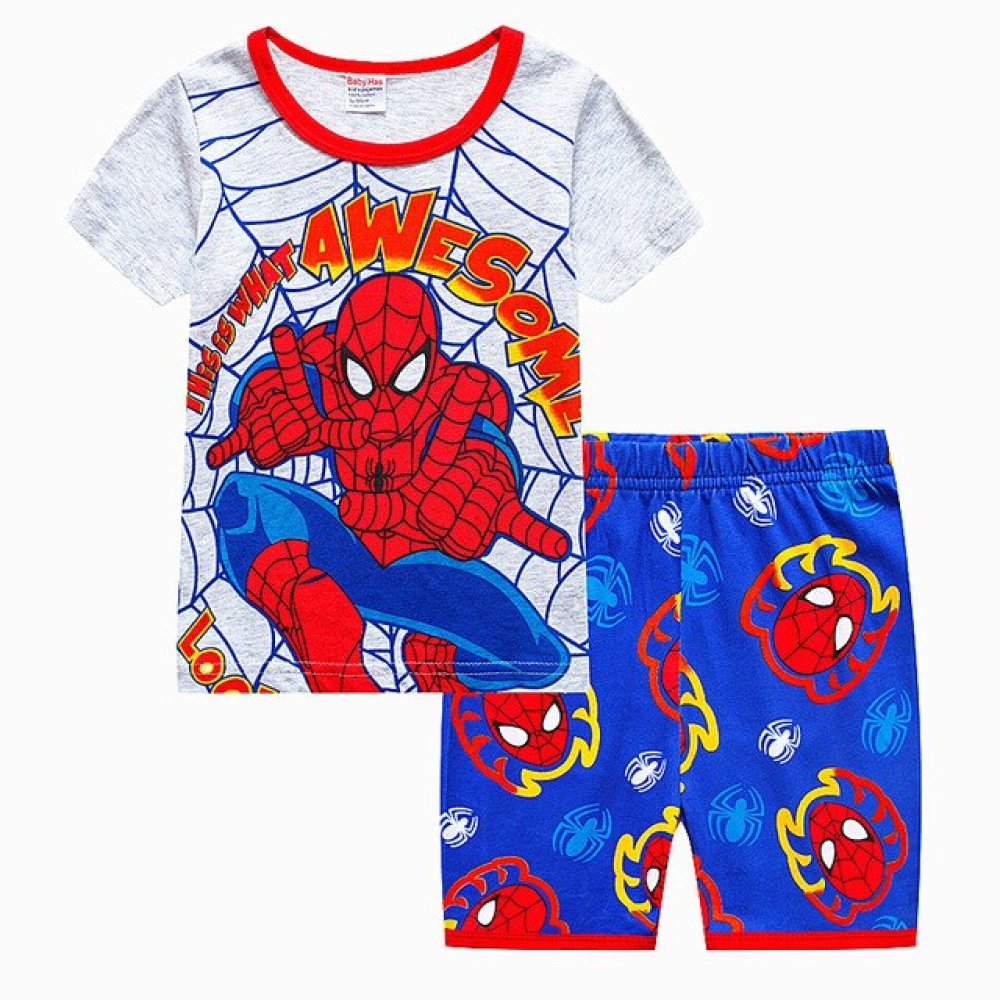 Spiderman tweedelige pyjama in modieus blauw en wit katoen