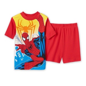 Tweedelige katoenen pyjama met Spiderman-design en modieuze rode short