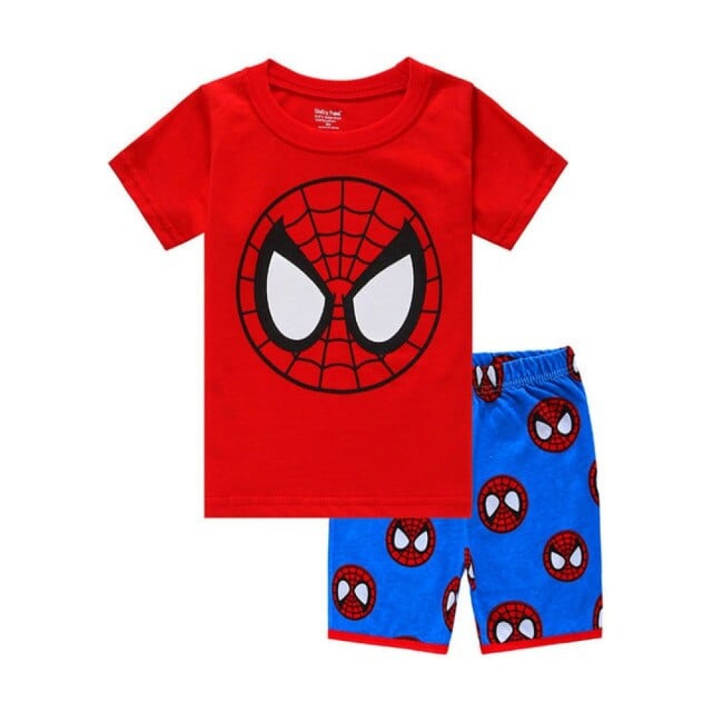 Modieuze rode, blauwe en zwarte katoenen Spiderman pyjamaset voor jongens