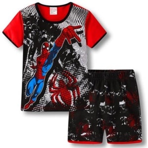 Spiderman zwarte katoenen zomerpyjama voor jongens in zeer hoogwaardige mode