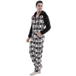 Zwart pyjamapak met flanelprint voor heren, zeer modieus, zeer hoge kwaliteit