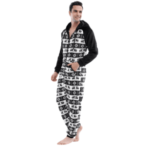 Zwart pyjamapak met flanelprint voor heren, zeer modieus, zeer hoge kwaliteit