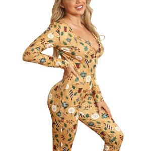 Pyjamapak in goud met lange mouwen voor vrouwen zeer hoge kwaliteit modieus