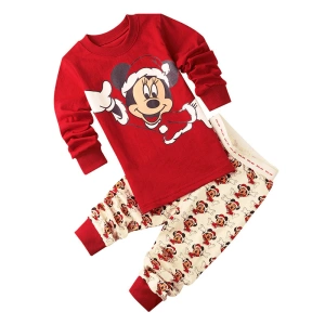 Mickey's pyjamaset als modieuze kerstman, hoge kwaliteit