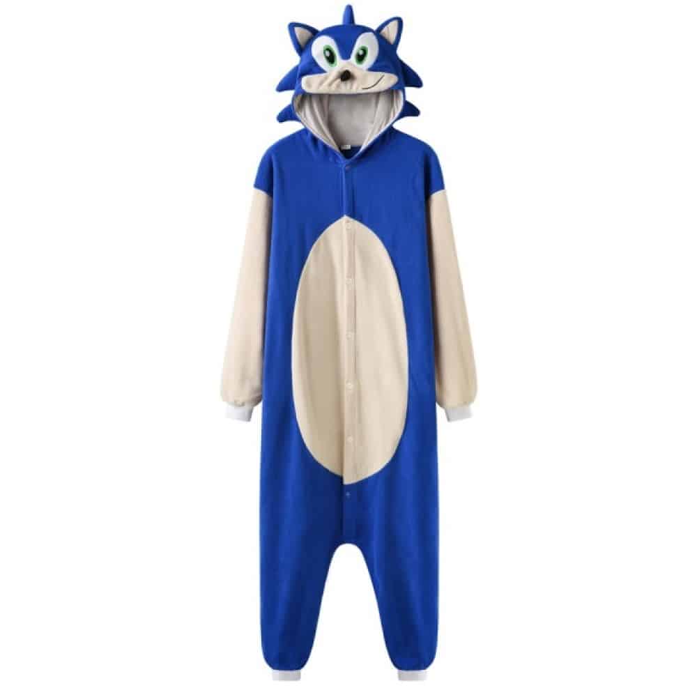 Sonic Hooded Pajama Suit Blauw en Wit Modieus