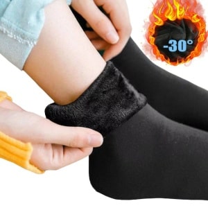 Zeer comfortabele zwarte modieuze dikke thermische kasjmier sokken